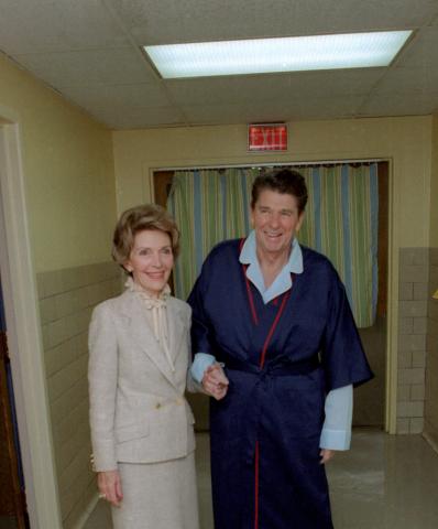 President Reagan in the hospital