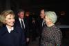 President Clinton and First Lady Hillary Rodham Clinton attending a reception following the funeral of President Richard Nixon with former President George H.W. Bush and First Lady Barbara Bush.