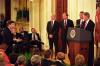 President Clinton and the U.S. Delegation to Haiti hold a press conference in the East Room related to the status of U.S. & Haiti relations. The delegation to Haiti includes President Jimmy Carter, General Colin Powell and Senator Sam Nunn.