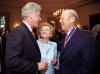 President Clinton talking with former President Gerald R. Ford and First Lady Betty Ford at the Medal of Freedom ceremony in the East Room.